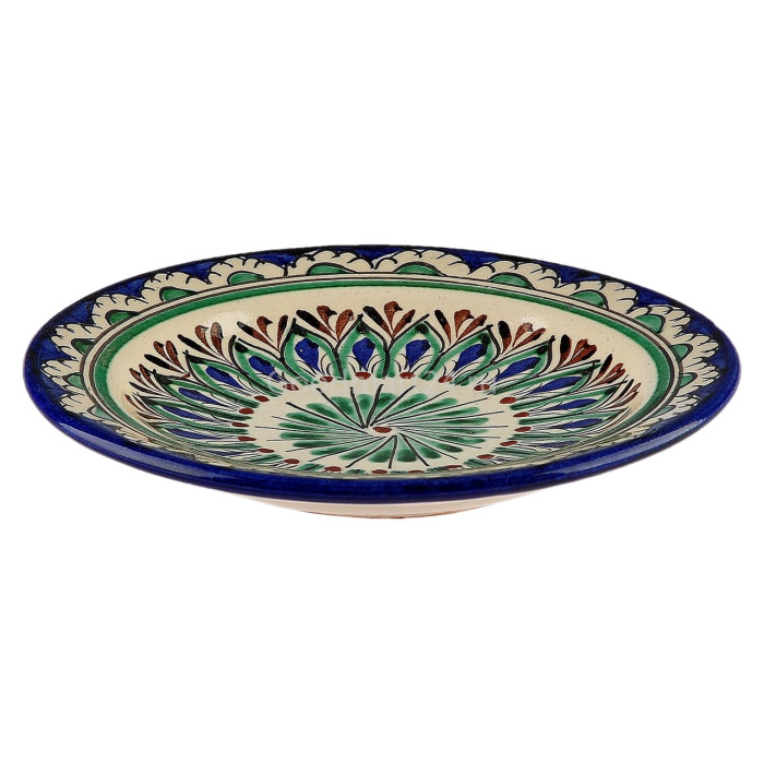 Тарелка плоская Риштанская Керамика 17 см. синяя в Сочи